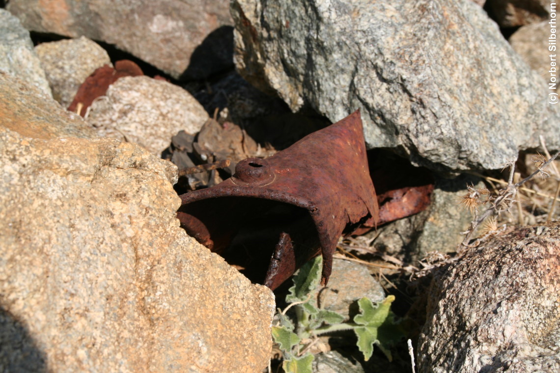 Rostdose zwischen Steinen, Korsika, am 08.09.2009 um 16:06:23 
, &copy; Norbert Silberhorn